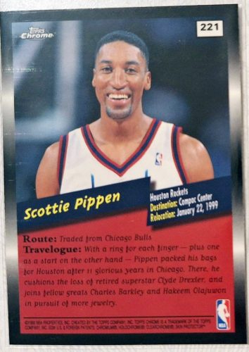 Scottie Pippen NBA Topps Chrome Movin On 1999 kosárlabdakártya