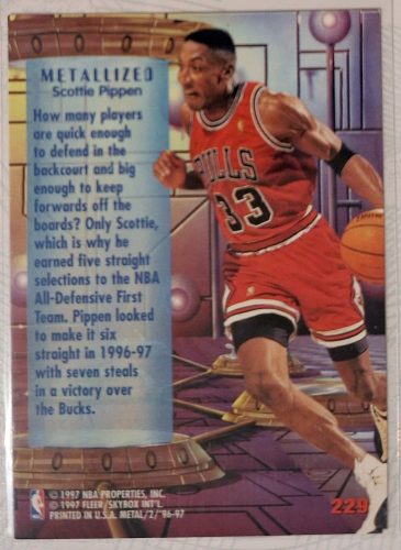 Scottie Pippen NBA Fleer Metal Metallized 1996-1997 kosárlabdakártya