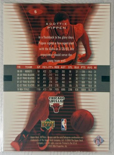 Scottie Pippen NBA UD Glass 2004 kosárlabdakártya