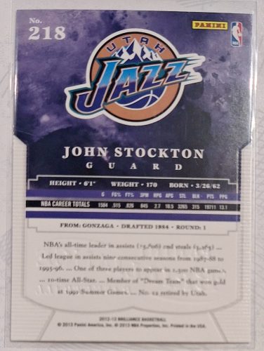 John Stockton NBA Brilliance Basketball 2012-2013 kosárlabdakártya