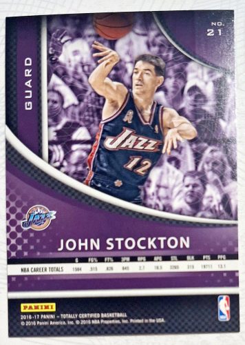 John Stockton NBA Totally Certified 2016-2017 kosárlabdakártya