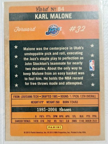 Karl Malone NBA Panini Past & Present 2012 kosárlabdakártya