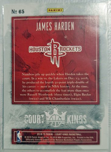 James Harden Panini Court Kings 2018 NBA kosárlabdakártya