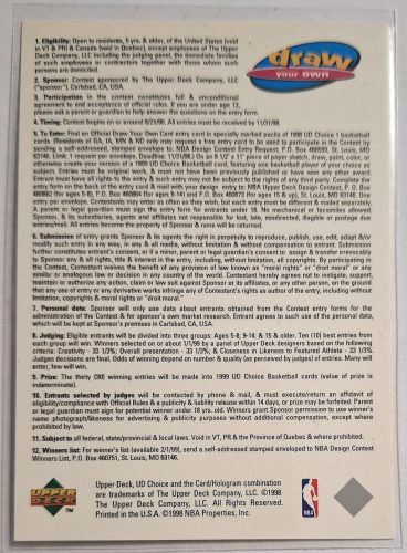 Michael Jordan Upper Deck Draw Your own card 1998 NBA kosárlabdakártya