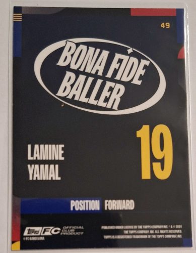 Lamine Yamal Focikártya Match Attax 2024/2025 FC Barcelona Bona Fide Baller