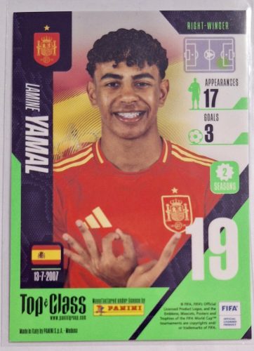 Lamine Yamal Focikártya Panini TC Top class FC Barcelona