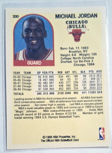 Michael Jordan NBA Hoops 1989/1990 kosárlabdakártya