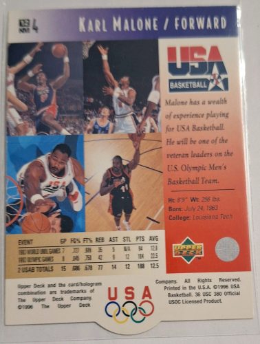 Karl Malone NBA UD Usa Basketball Record 1996 kosárlabdakártya