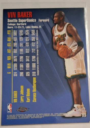 Vin Baker NBA Topps Chrome Destiny 1998 kosárlabdakártya