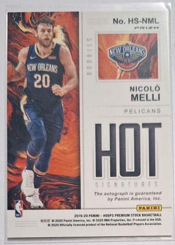 Nicolo Melli NBA Hoop Hot Rookies RC Aláírt 2019-2020 kosárlabdakártya
