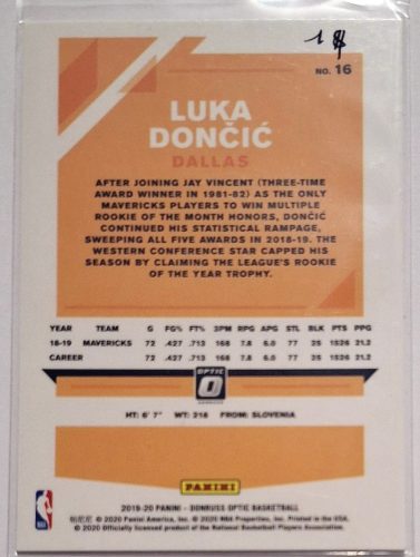 Luka Doncic NBA Optic 2019-2020 kosárlabdakártya