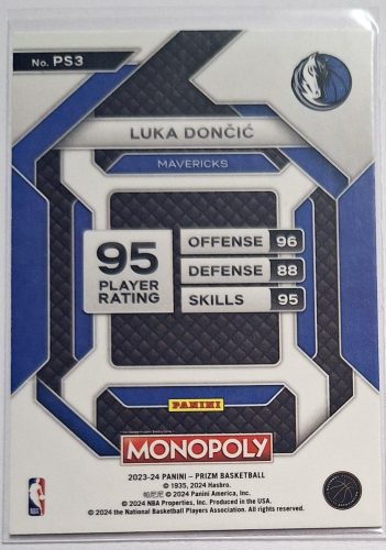 Luka Doncic NBA Prizm Monopoly 2023-2024 kosárlabdakártya