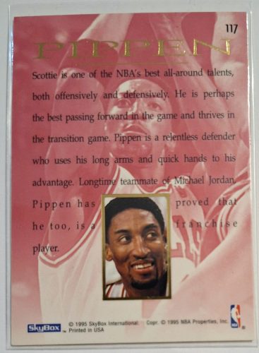 Scottie Pippen NBA skyBox Masters 1995 kosárlabdakártya