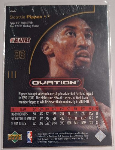 Scottie Pippen NBA Upper Deck Ovation 2000 kosárlabdakártya
