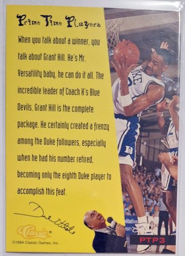 Grant Hill NBA Classic Prime Time Players 1994 kosárlabdakártya