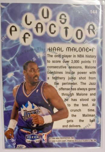 Karl Malone NBA Fleer Tradition Plus Factor 1998-1999 kosárlabdakártya