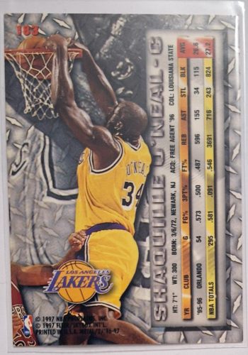 Shaquille O'Neal NBA Metal Fleer 1996-1997 kosárlabdakártya