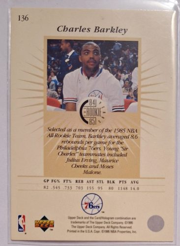 Charles Barkley NBA Upper Deck The 84-85 Rookie Years 1995 kosárlabdakártya