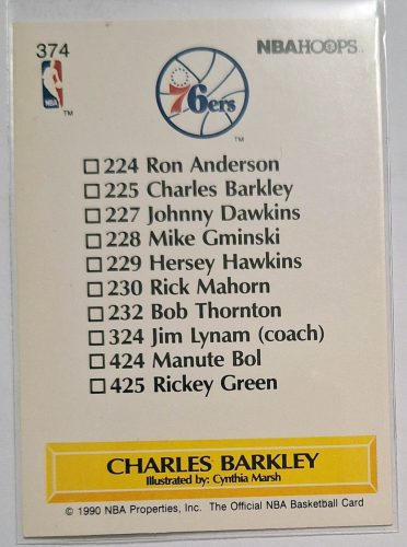 Charles Barkley NBA Hoops 1990 (Cynthia Marsh) kosárlabdakártya