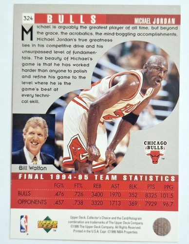 Michael Jordan NBA Collector's Choice Scouting Report kosárlabdakártya 1996