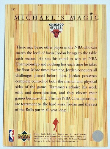 Michael Jordan NBA Collector's Choice Michael's Magic (387) kosárlabdakártya 1997