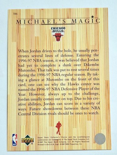 Michael Jordan NBA Collector's Choice Michael's Magic (386) kosárlabdakártya 1997