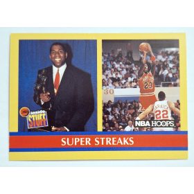   Michael Jordan / Magic Johnson NBA Hoops Super Streaks kosárlabdakártya 1990