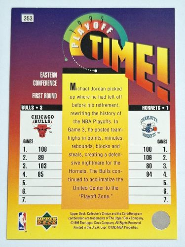 Michael Jordan NBA Collector's Choice Playoff Time kosárlabdakártya  1995