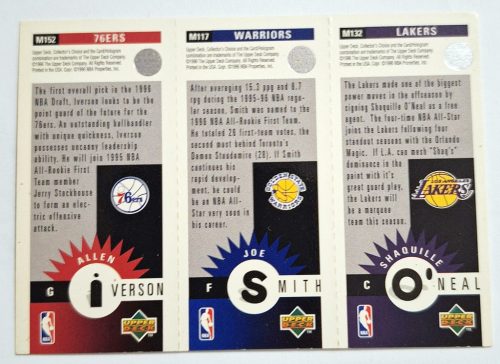 Shaq / Smith / Iverson NBA Upper Deck kosárlabdakártya 1996-1997