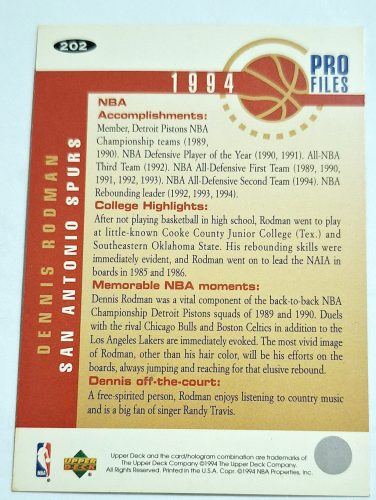 Dennis Rodman NBA Collector's Choice kosárlabdakártya 1994-1995