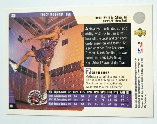 Tracy McGrady NBA Collector's Choice RC Rookie Kosárlabdakártya 1997-1998
