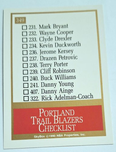 Portland TrailBlazers NBA SkyBox 1990 LOGÓ Kosárlabdakártya