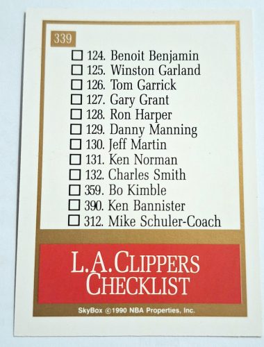 Los Angeles Clippers NBA SkyBox 1990 LOGÓ Kosárlabdakártya