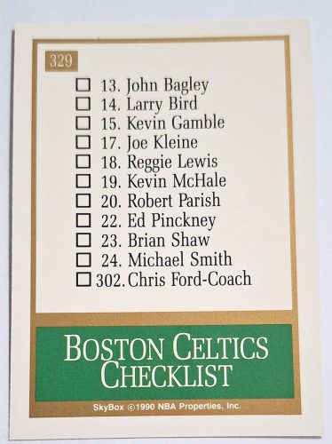 Boston Celtics NBA SkyBox 1990 LOGÓ Kosárlabdakártya