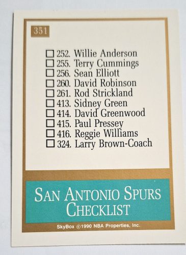 San Antonio Spurs NBA SkyBox 1990 LOGÓ Kosárlabdakártya