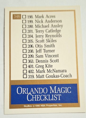 Orlando Magic NBA SkyBox 1990 LOGÓ Kosárlabdakártya