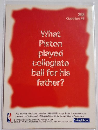 Detroit Pistons NBA SkyBox LOGÓ Kosárlabdakártya 1995