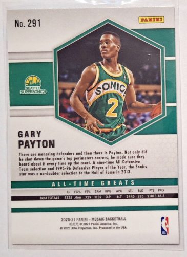 Gary Payton NBA Mosaic All-Time Greatest Kosárlabdakártya 2020