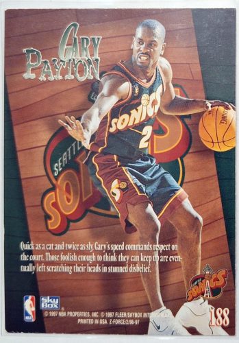 Gary Payton NBA SkyBox Z Force ZUPERMEN Kosárlabdakártya 1996-1997