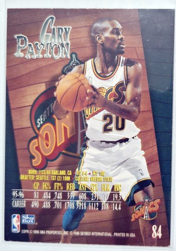 Gary Payton NBA SkyBox Z Force Kosárlabdakártya 1996-1997