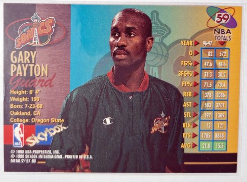 Gary Payton NBA Metal Universe Kosárlabdakártya 1997-1998