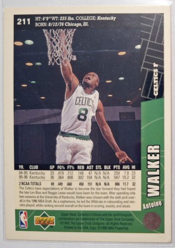 Antoine Walker NBA Collector's Choice RC Rookie Kosárlabdakártya 1996-1997