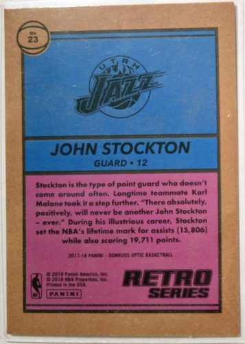 John Stockton NBA Optic Retro Series Kosárlabdakártya 2018