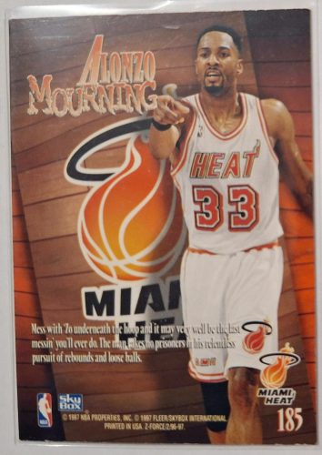 Alonzo Mourning NBA SkyBox Z Force ZUPERMEN Kosárlabdakártya 1997