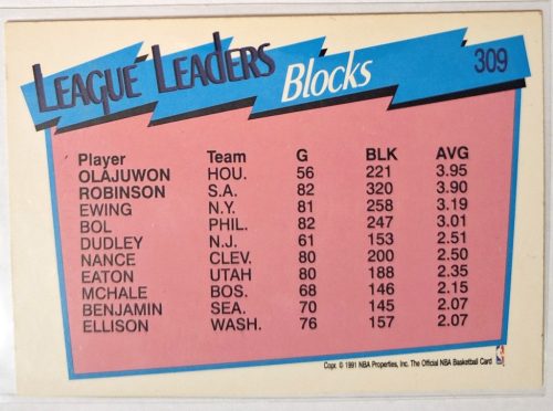 Hakeem Olajuwon/David Robinson Hoops NBA Kosárlabdakártya 1991