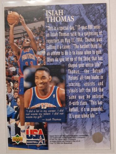 Isiah Thomas Player's Quote Book NBA Upper Deck Kosárlabdakártya 1994