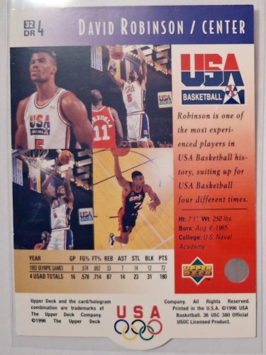 David Robinson Upper Deck NBA USA Basketball Kosárlabdakártya 1996-1997
