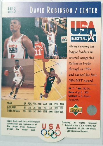 David Robinson Upper Deck NBA USA Basketball Kosárlabdakártya 1996-1997 (1995 MVP)