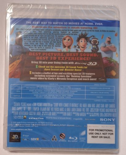 Cloudy Meatballs (Derült égből fasírt) 3D Blue Ray lemez, bontatlan