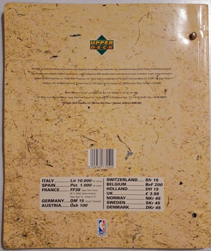 Upper Deck NBA kosárlabdakártya berakó album 1996/1997 (Michael Jordan, Anfernee Hardaway)